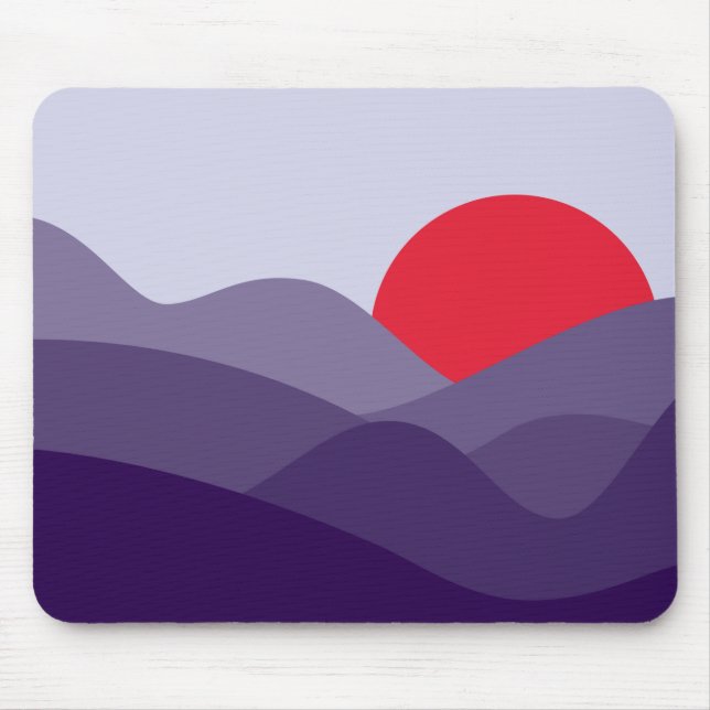 Minimalist Sun Cyber Grape Purple Mouse Pad (Front)