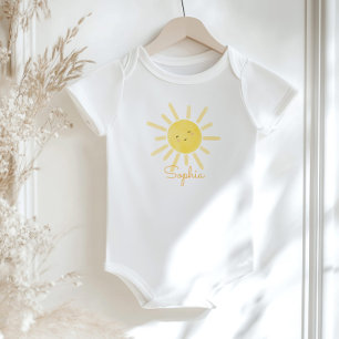 Minimalist sunflower baby shower baby bodysuit