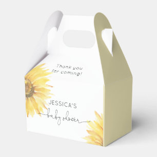 Minimalist sunflower baby shower favour box