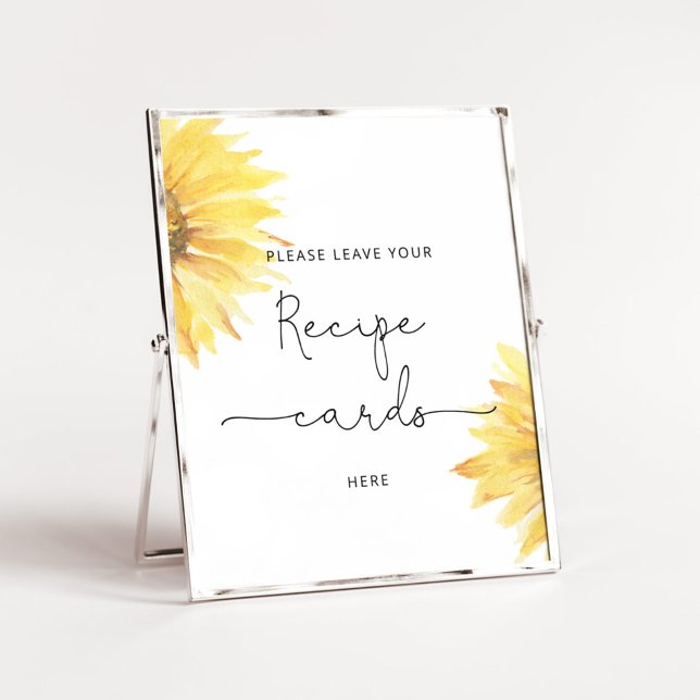 Minimalist sunflower leave your recipe card here poster (Creator Uploaded)