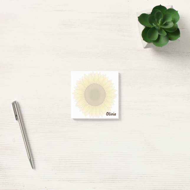Minimalist Sunflower Personalised Sticky Note (Office)
