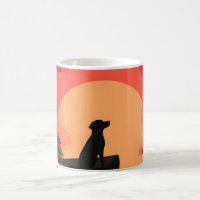 Minimalist Sunset Black Labrador Dog