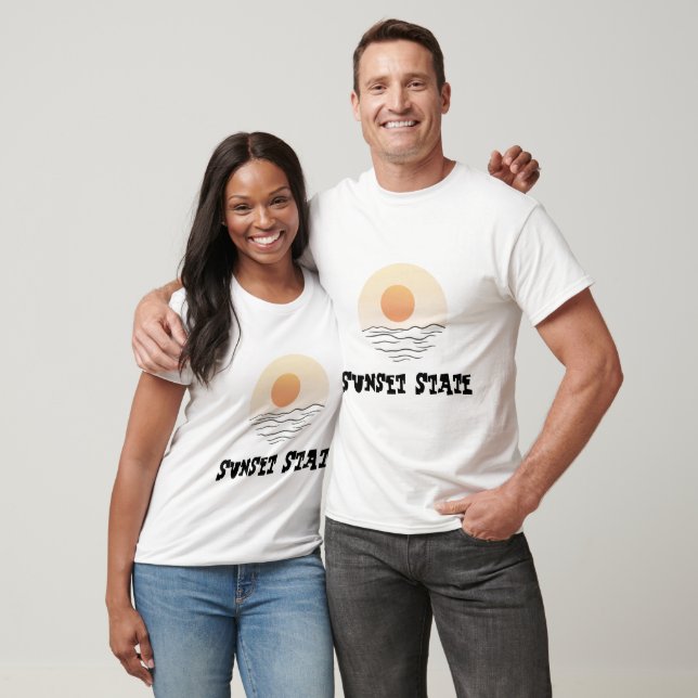 Minimalist Sunset Over Ocean T-Shirt (Unisex)