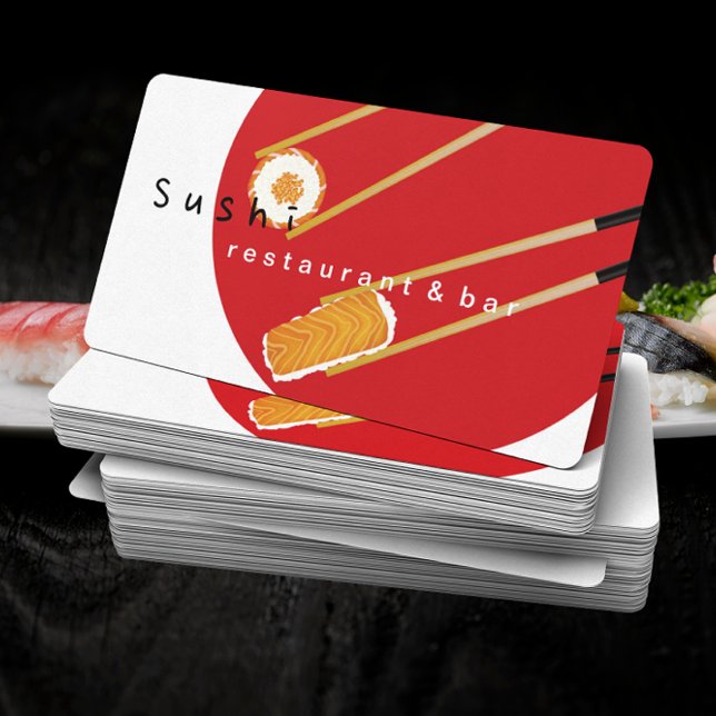 Minimalist Sushi Japanese Restaurant Chef Catering Business Card (Creator Uploaded)