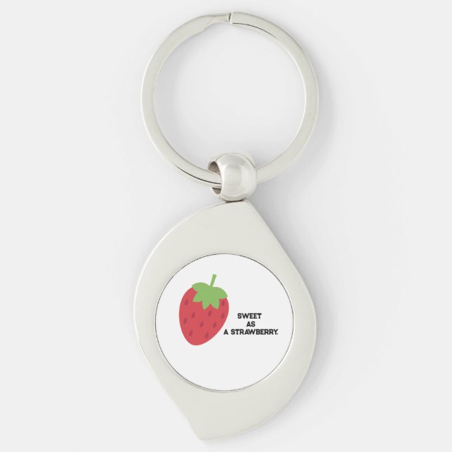 Minimalist sweet strawberry  key ring (Front)