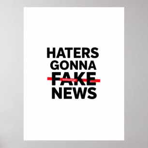 Minimalist T-Shirt Design with "Haters Gonna Fake Poster