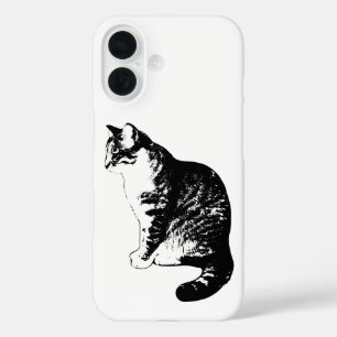Minimalist Tabby Cat Side Profile Art iPhone Case