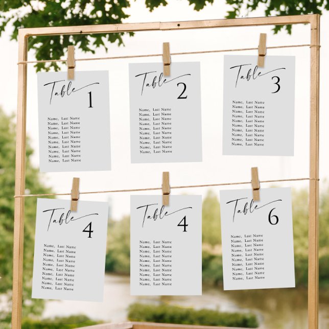 Minimalist Table Number Seating Chart Simple Cards (Creator Uploaded)