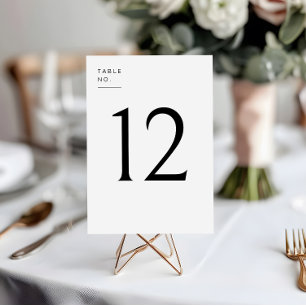 Minimalist Table Number Wedding Seating Card
