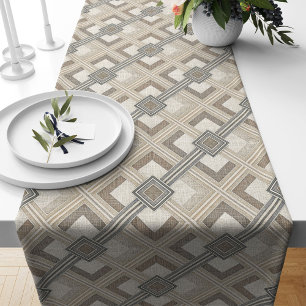 Minimalist Table Runner with Geometric Pattern