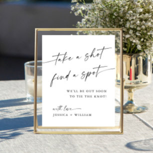 Minimalist Take a Drink Wedding Seating Sign