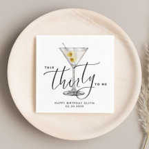 Minimalist “Talk Thirty to Me” Martini Glass 30th