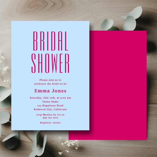Minimalist Tall Sans Serif Bridal Shower Invitation (Creator Uploaded)