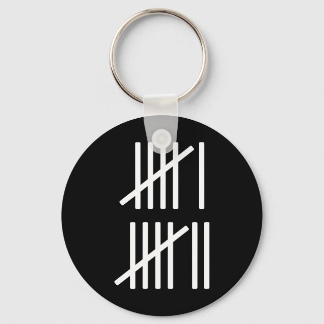 Minimalist Tally Marks Counting 67 Meme Slang 6 7  Key Ring (Front)