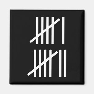 Minimalist Tally Marks Counting 67 Meme Slang 6 7 Magnet