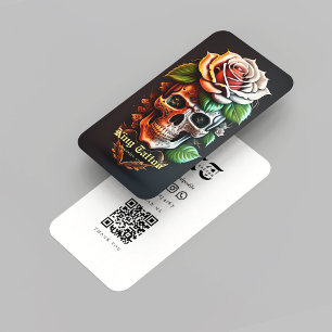 Minimalist Tattoo Artist Qr Code Business Card