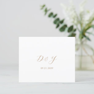 Minimalist Taupe Budget Wedding Thank You Card