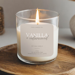 Minimalist Taupe Modern Candle Label
