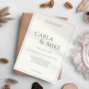 Minimalist Taupe Wedding Invitation