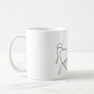 Minimalist Taurus Bull Line Art Coffee Mug