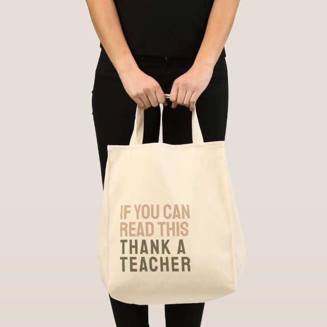 Minimalist Teacher Tote Bag (Front (Product))