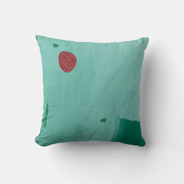 Minimalist Teal Abstract Art Cushion (Front)
