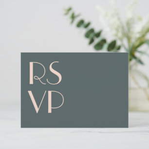 Minimalist Teal Art Deco Wedding RSVP QR Code