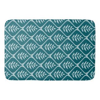 Minimalist Teal Botanical Bath Mat