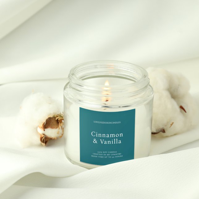 Minimalist Teal Candle Product Label (Creator Uploaded)
