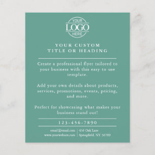 Minimalist Teal Green Business Logo Promotional Flyer