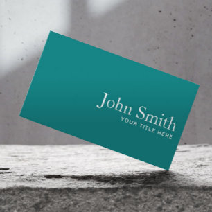 Minimalist Teal Green Professional QR Code Plain Business Card