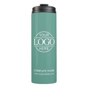 Minimalist Teal Promotional Company Business Logo Thermal Tumbler