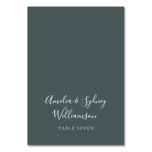 Minimalist Teal Script Custom Name Place Card