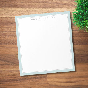 Minimalist Teal Two Border Name Notepad
