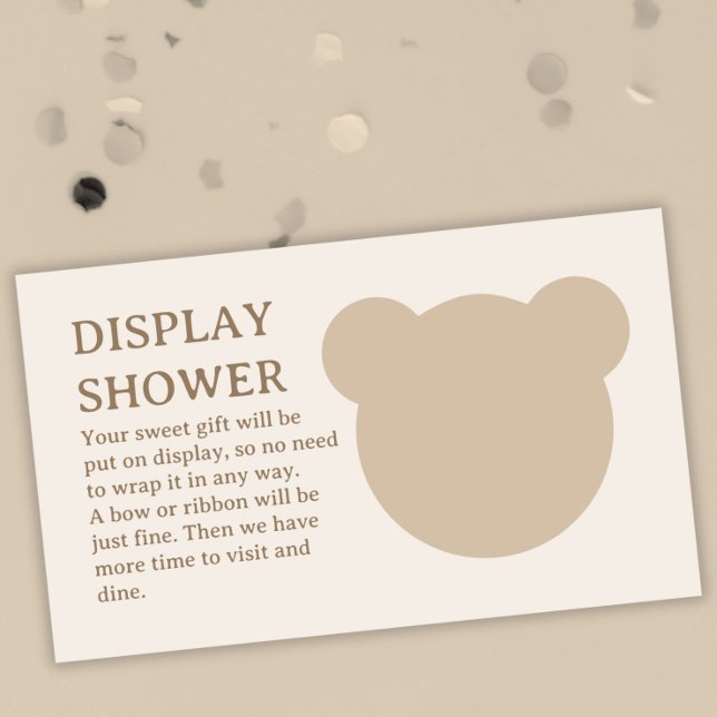Minimalist Teddy Bear Baby Display Shower Enclosure Card (Creator Uploaded)