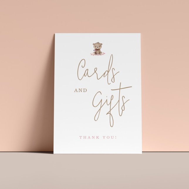 Minimalist Teddy Bear Baby Shower Cards And Gifts Poster (Creator Uploaded)