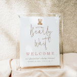 Minimalist Teddy Bear Baby Shower Welcome Poster<br><div class="desc">What better way to begin the journey of motherhood with this sweet watercolor teddy bear! With a minimal design this shower collection will be perfect for the new mom-to-be party.</div>