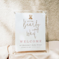 Minimalist Teddy Bear Baby Shower Welcome