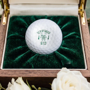 Minimalist Tee'd Up Forever Monogram Wedding Golf Balls
