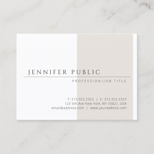 Minimalist Template Elegant Simple Professional Business Card (Front)