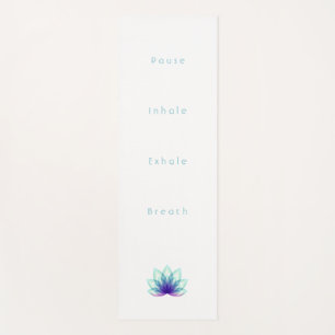 Minimalist Template Green Blue Lotus Flower  Yoga Mat