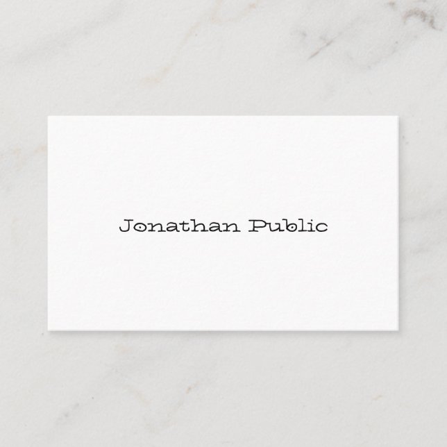 Minimalist Template Professional Modern Script Business Card (Front)