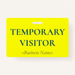 Minimalist "TEMPORARY VISITOR" Badge ID Badge