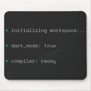 Minimalist Terminal Dark Mode Developer Desk Mat Mouse Pad