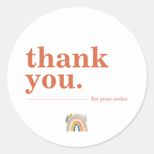 Minimalist Terracota Business Customer Thank You Classic Round Sticker