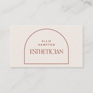 Minimalist Terracotta Arch Beauty Aesthetician Bus Business Card