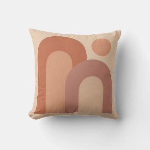 Minimalist Terracotta Arches Abstract Cushion