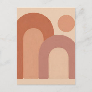 Minimalist Terracotta Arches Abstract Postcard