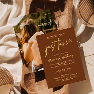 Minimalist Terracotta Bohemian Photo Personalised  Save The Date