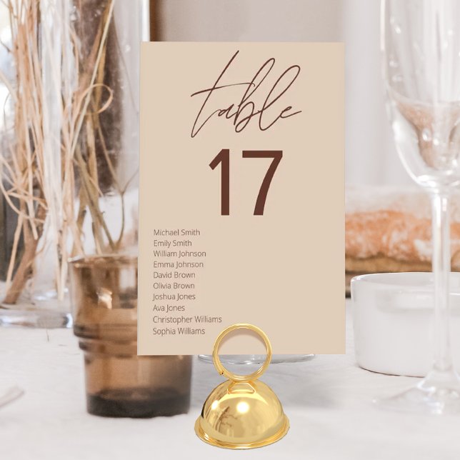 Minimalist Terracotta Boho Neutral Wedding Table Number (Creator Uploaded)